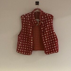 Red and White Checkered Vest free people dupe